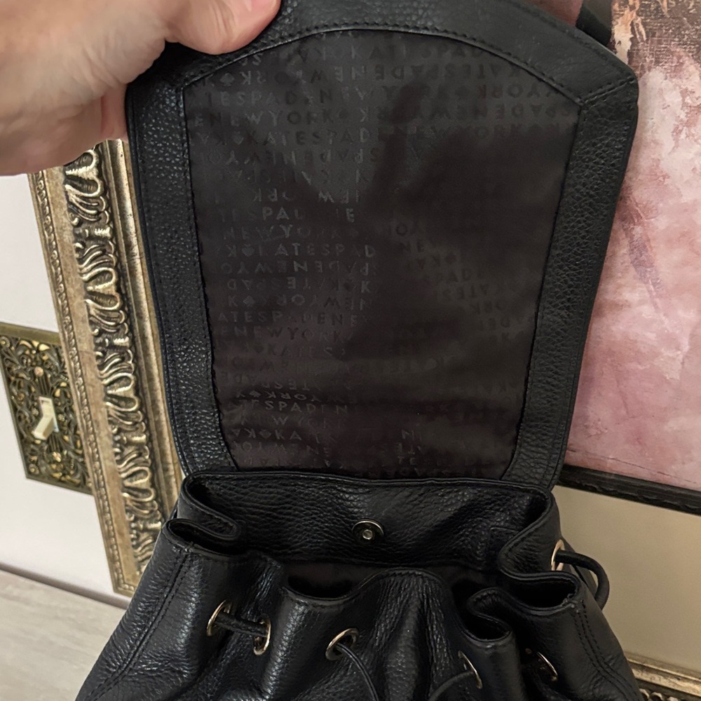 Kate Spade Black Leather Backpack - Picture 3 of 5